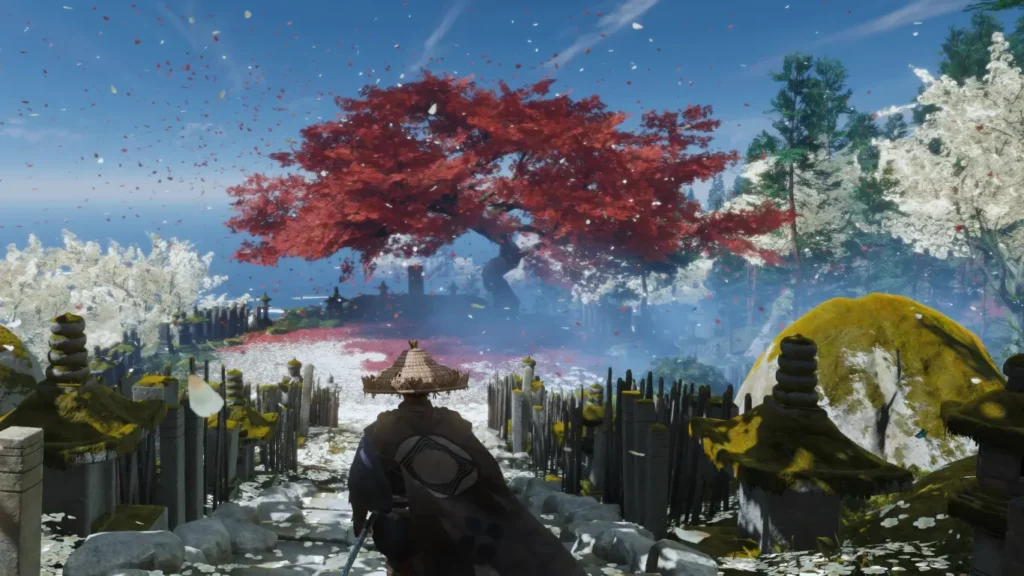 a cinematic shot from ghost of tsushima