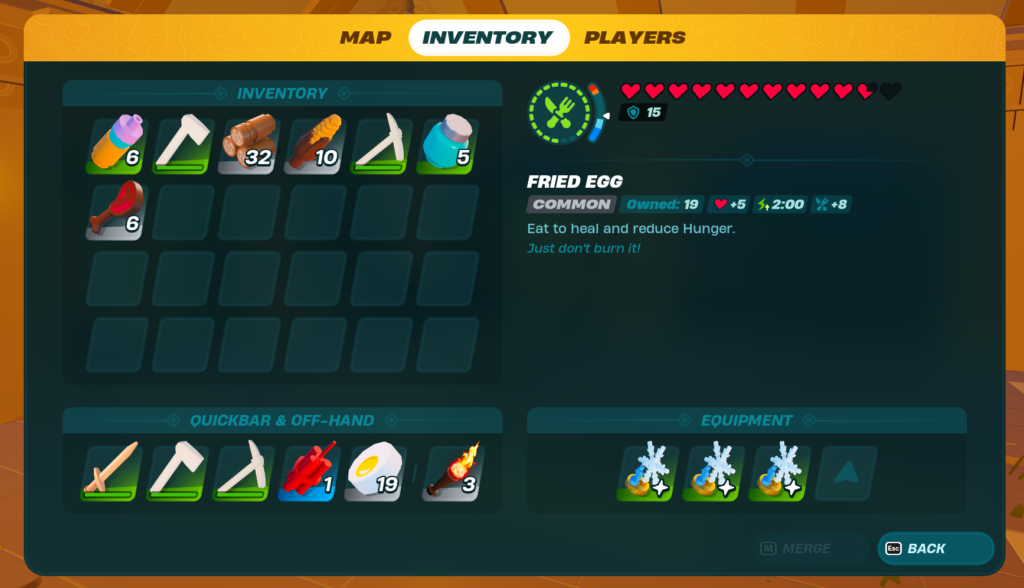 tips for fortnite lego: Inventory