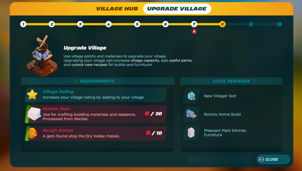 tips for fortnite lego: Village Upgrade
