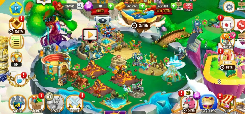 Dragon city mobile main island
