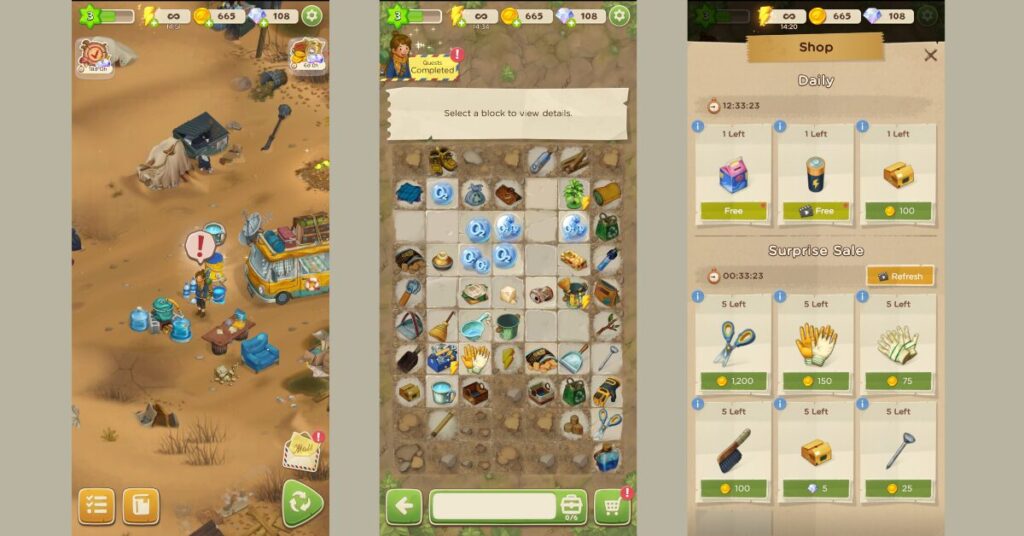 merge games: a screenshot of merge survival gameplay