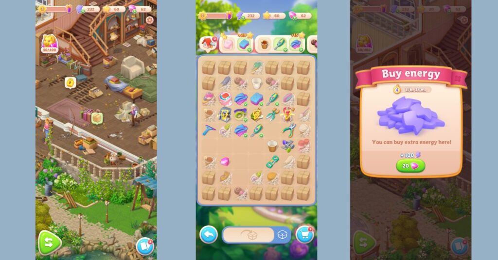 merge games: a screenshot of merge family gameplay