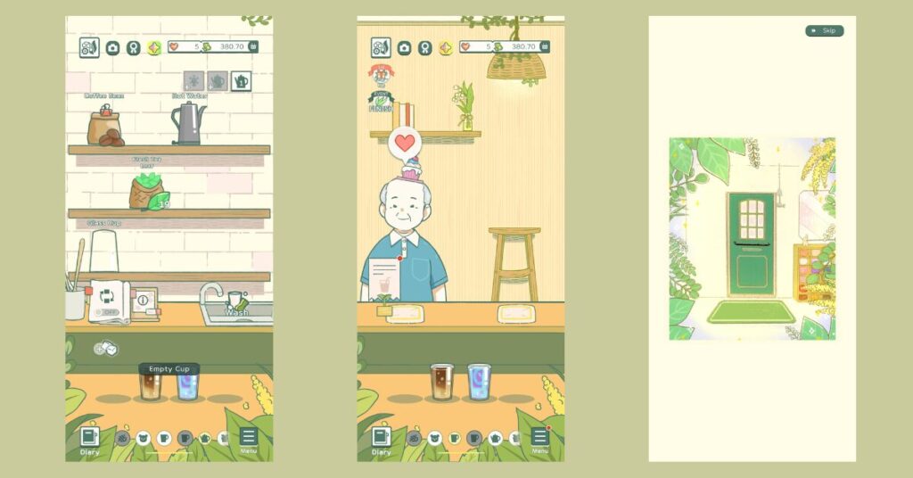 best cozy android games: a screenshot of gameplay in little corner tea house