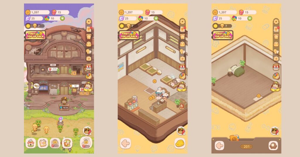 best cozy android games: a screenshot of resortopia gameplay