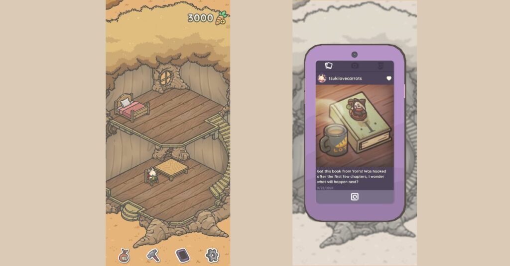 Best Free Cozy Games on Android: a screenshot of gameplay in tsuki's odyssey