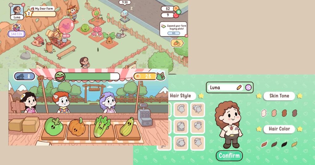 a screenshot of my dear farm gameplay for best cozy mobile games