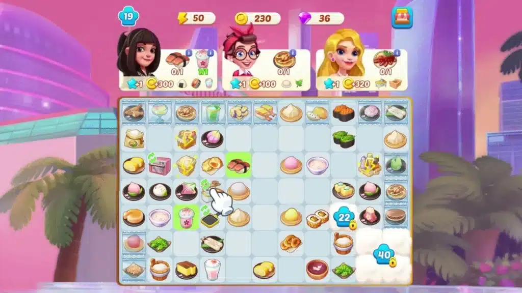 a gameplay screenshot of merge cooking