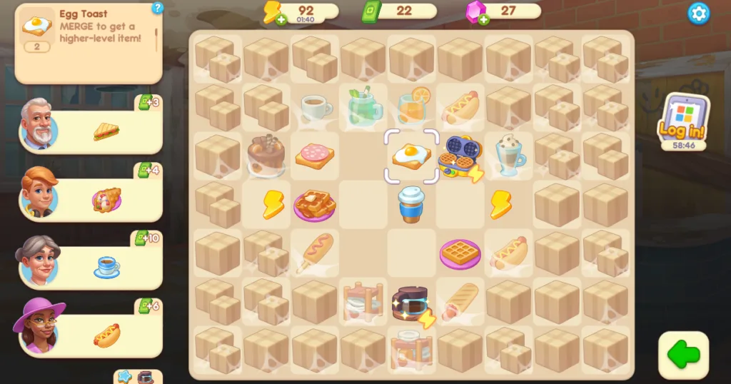 A gameplay screenshot of piece of cake merge and bake