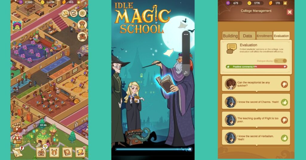 best idle games for android; idle magic school