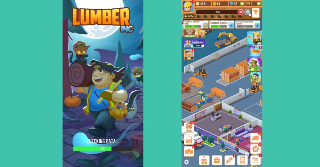 best idle games for android: lumber inc