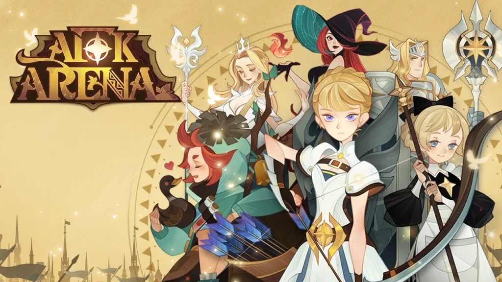 a poster of afk arena the idle rpg game