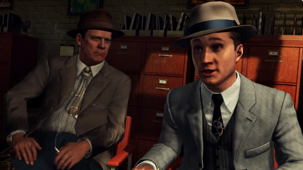 a cinematic screenshot of LA noire