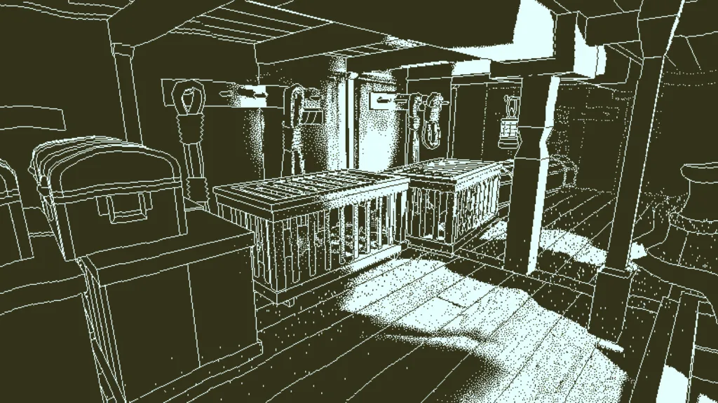 A gameplay photo of return of the obra dinn