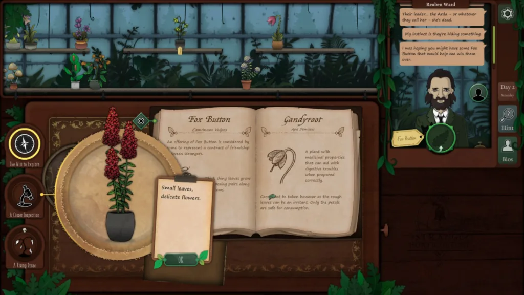 a gameplay screenshot of strange horticulture