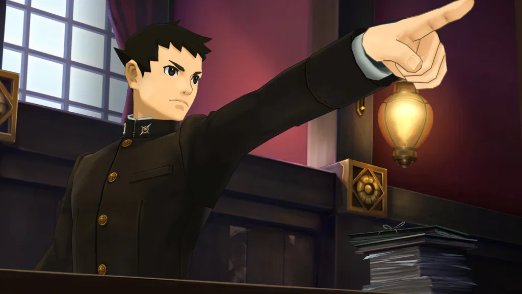 a gameplay cinematic screenshot of the great ace attorney chronicles