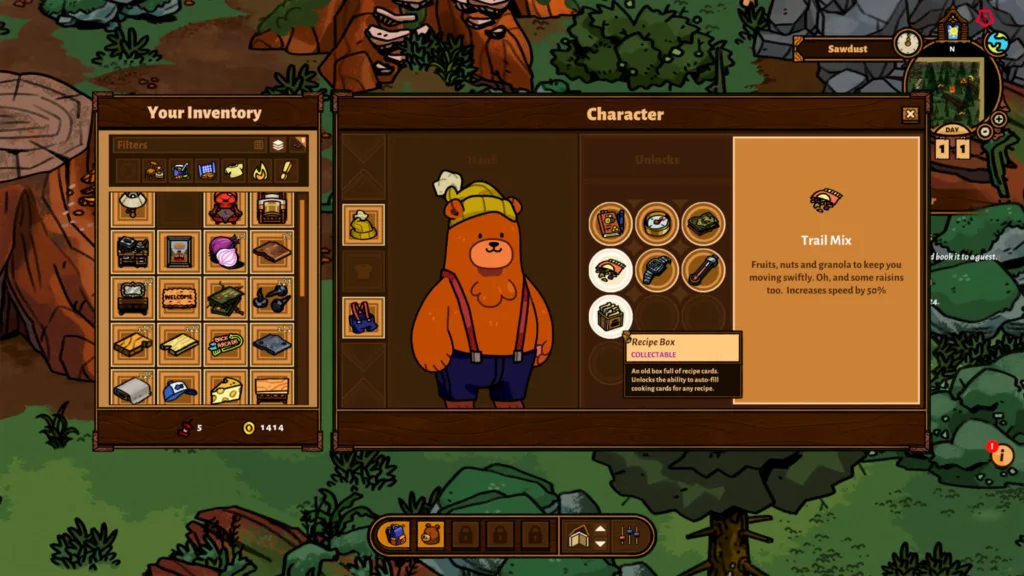 a gameplay screenshot of bear and breakfast