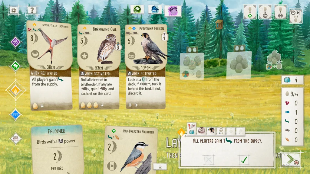  gameplay screenshot of wingspan