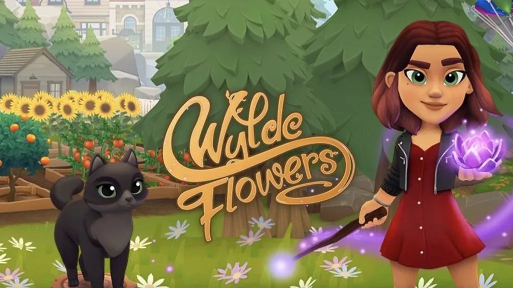 a poster of wylde flowers, a cozy game