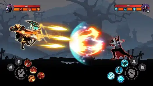 a gameplay screenshot of stickman master shadow ninja