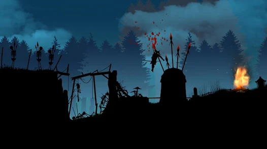 A screenshot of gameplay in Ninja Arashi representing a good offline game for android
