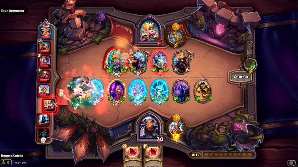 a screenshot of hearthstone gameplay for a list of best mobile card games
