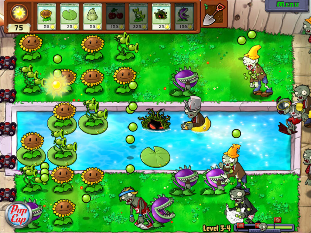 plants vs zombies screengrab of the gameplay, laptop games