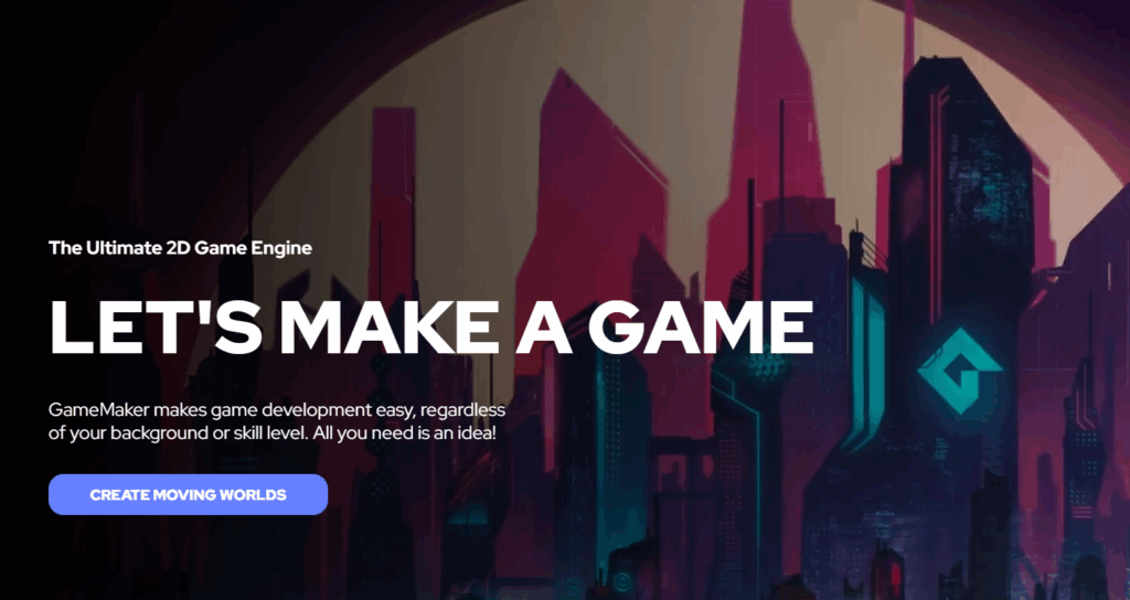 a screenshot of gamemaker website