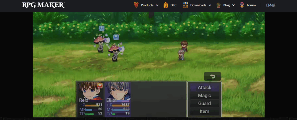 a screenshot of rpg maker website