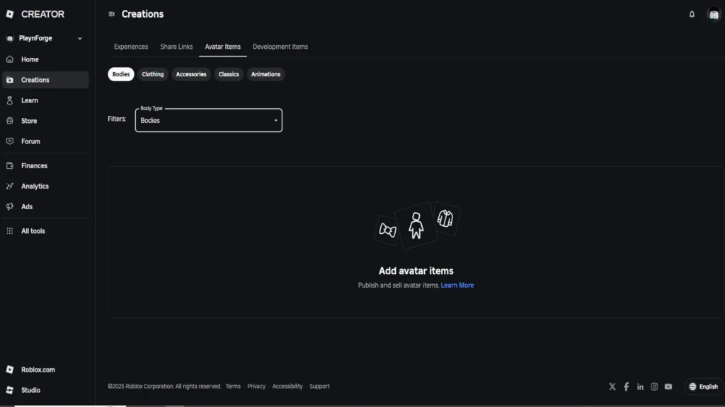 roblox selling clothes