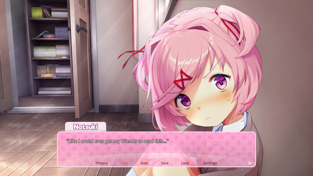 a gameplay screenshot of doki doki literature club