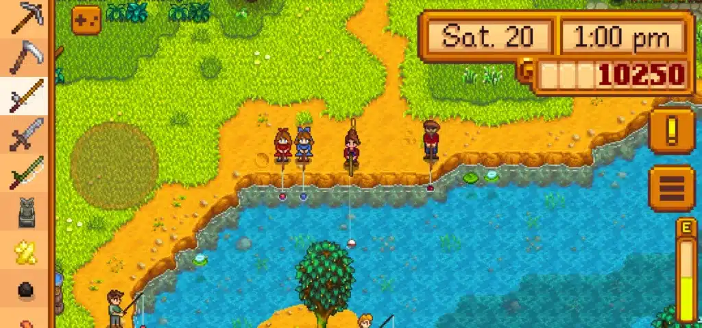 a gameplay screenshot of stardew valley showing the fishing competition